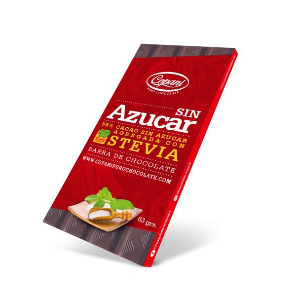 CHOCOLATE SIN AZÚCAR 55% CACAO CON STEVIA