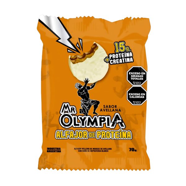 ALFAJORES PROTEICOS MR OLYMPIA SABOR AVELLANA x10