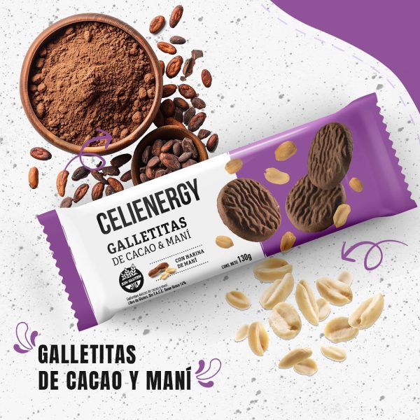 CELIENERGY GALLETITAS DE CACAO Y MANÍ
