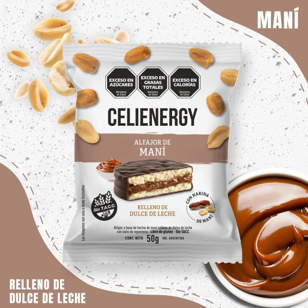 CELIENERGY ALFAJOR DE MANÍ NEGRO