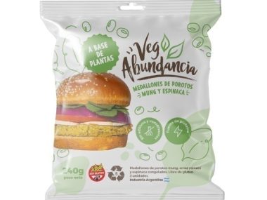VEG ABUNDANCIA MEDALLONES DE POROTO MUNG Y ESPINACA