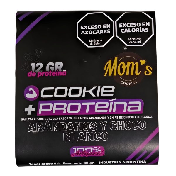 GALLETAS PROTEICAS MOMs ARÁNDANOS Y CHOCOLATE BLANCO